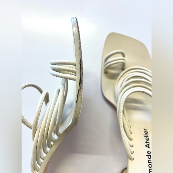 Revolve A’mmonde Atelier Ivory Alessandra Block Heel Sandal Women’s size 8 - Picture 9 of 13